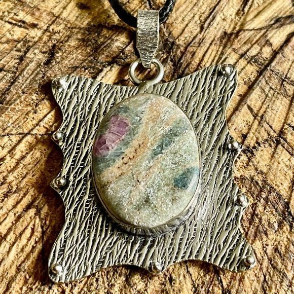 Ruby Fuschite Pendant 2” - Picture 5 of 7